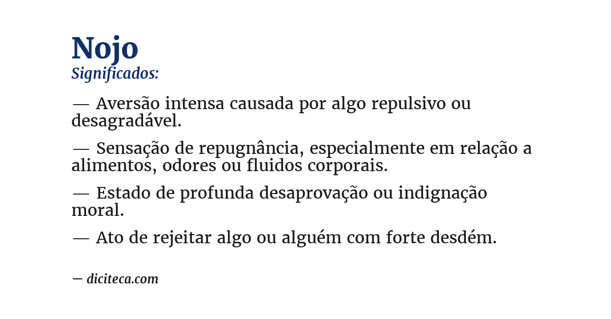 Significado de nojo