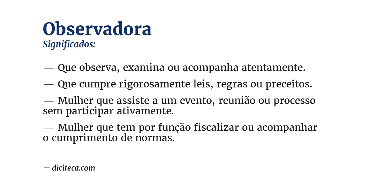 Significado de observadora