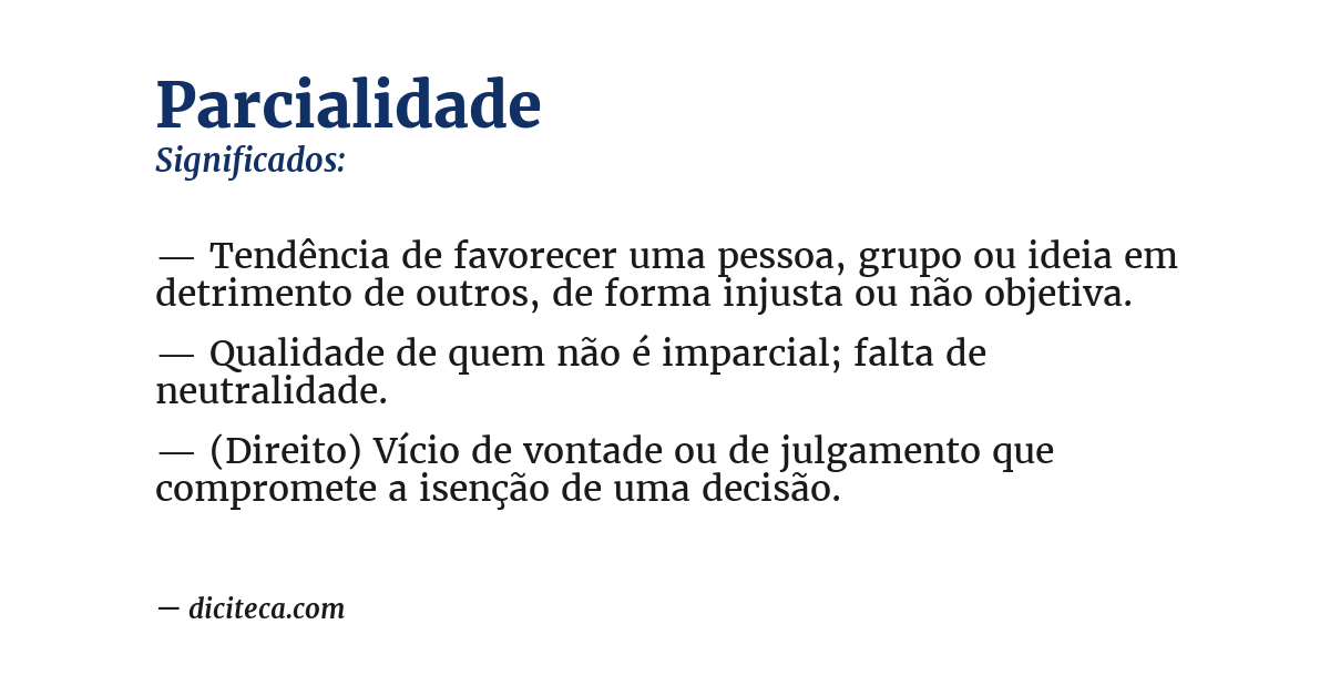 Significado de parcialidade