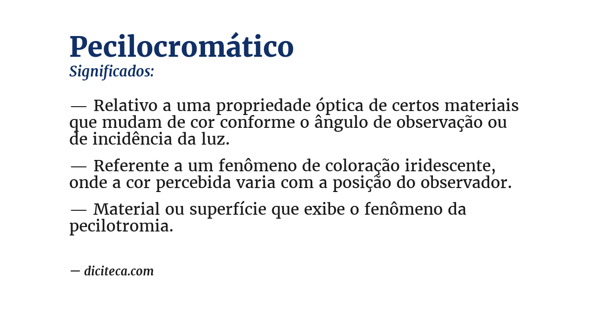 Significado de pecilocromático