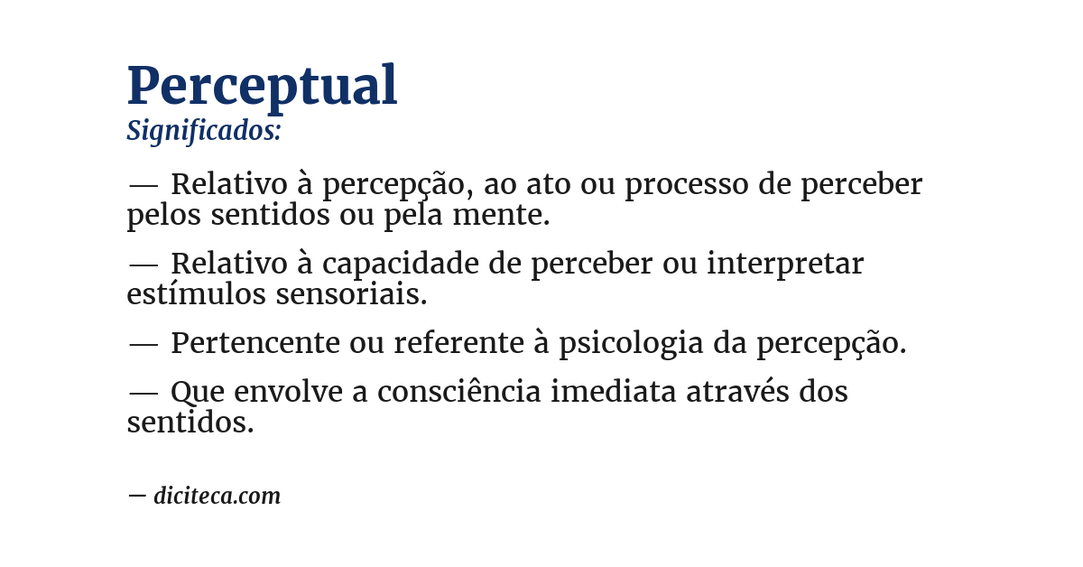 Significado de perceptual