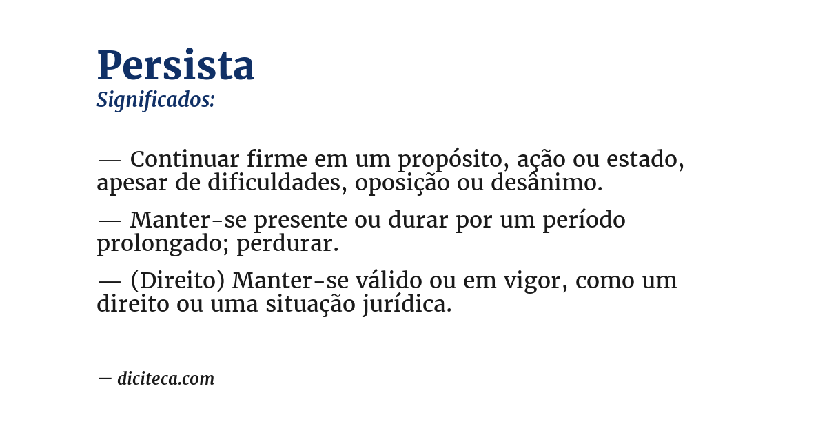 Significado de persista