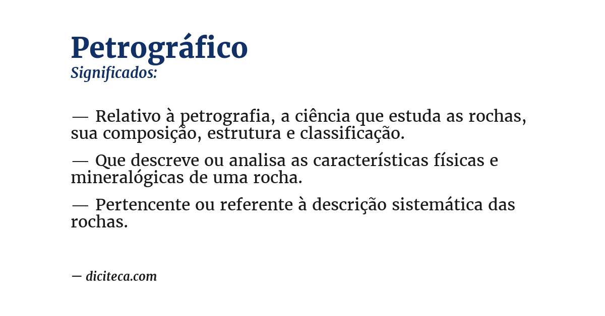 Significado de petrográfico