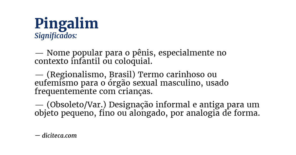Significado de pingalim