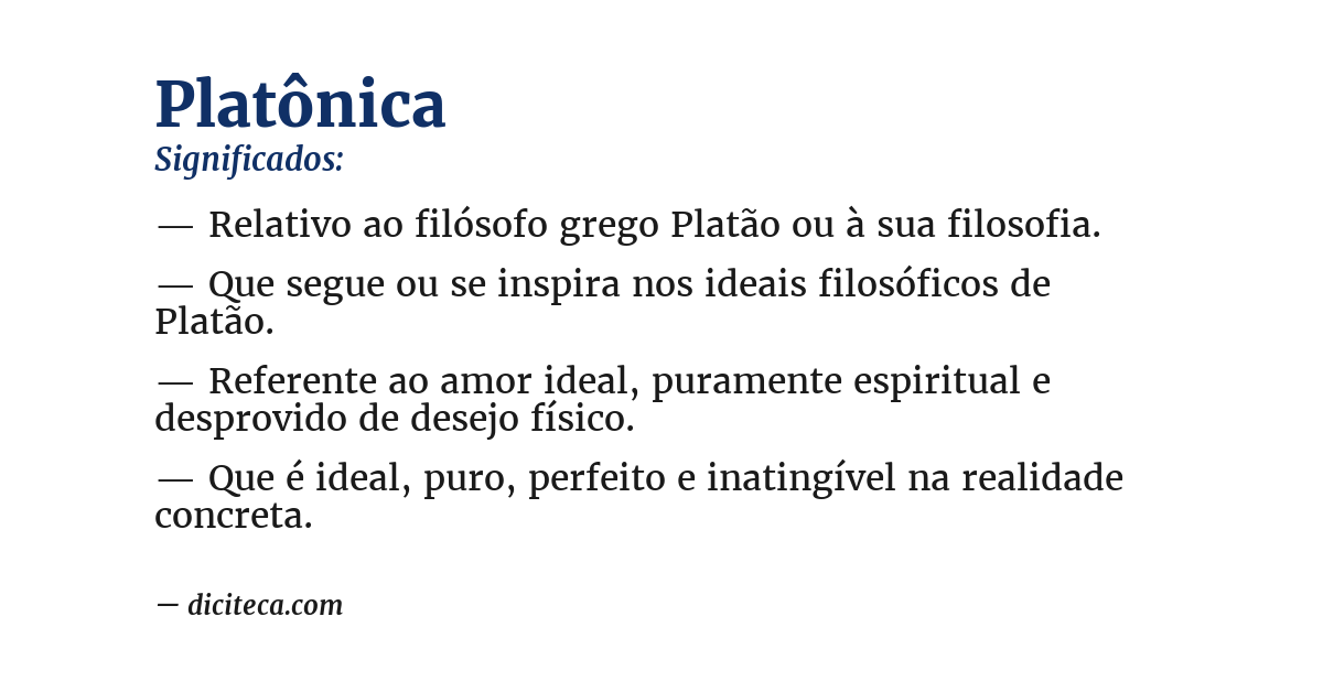 Significado de platônica