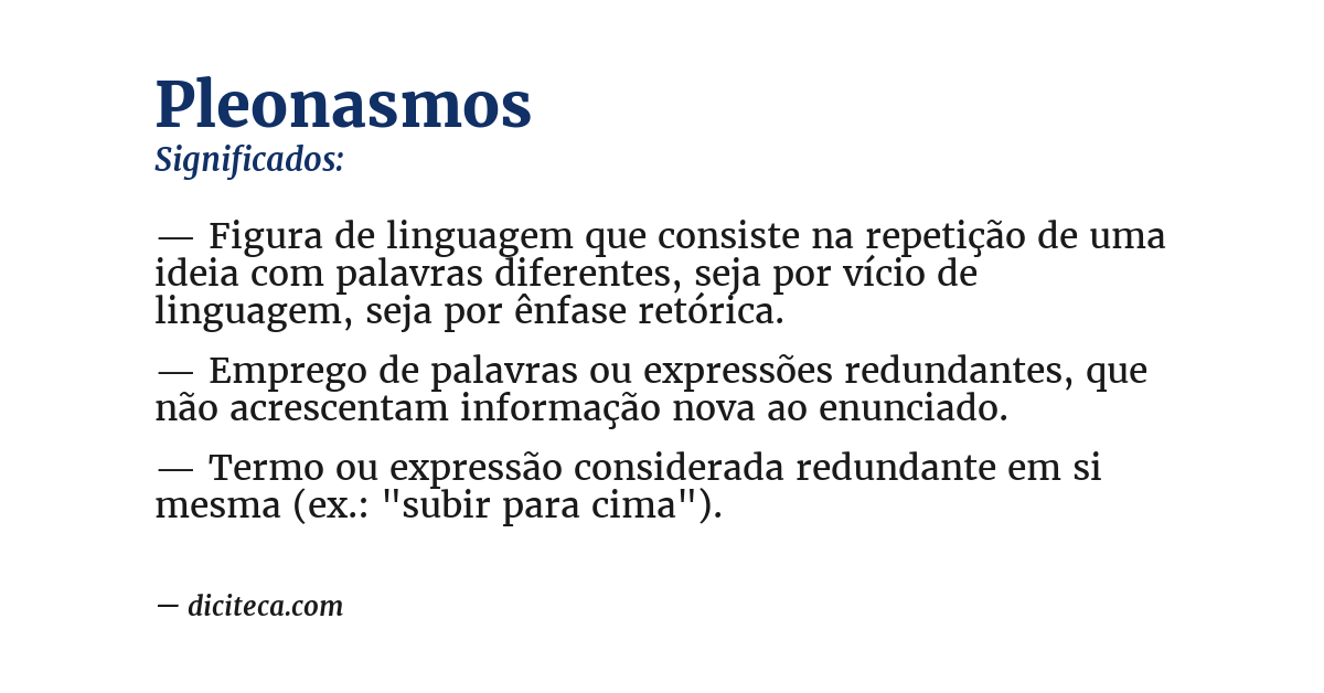 Significado de pleonasmos