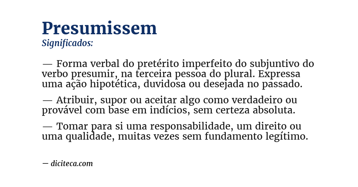 Significado de presumissem