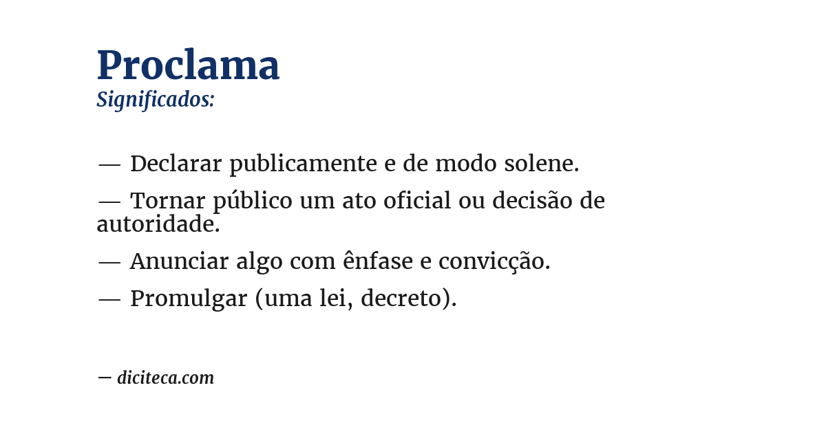 Significado de proclama