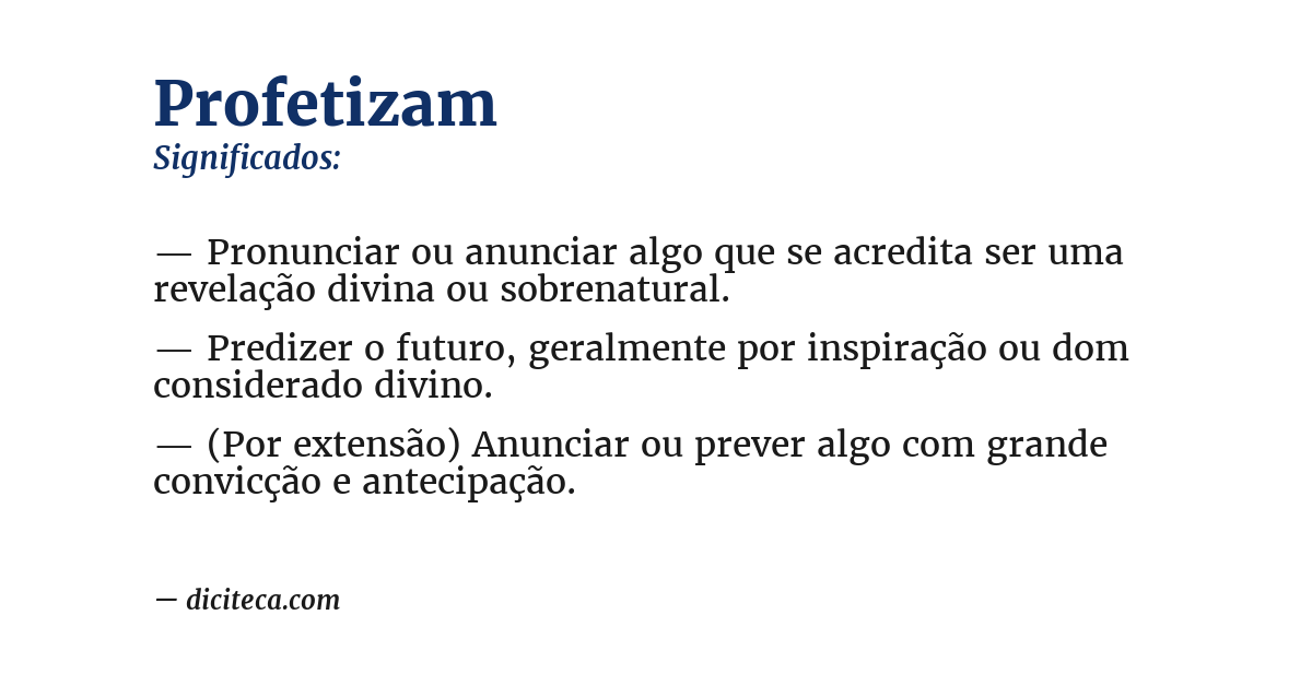 Significado de profetizam