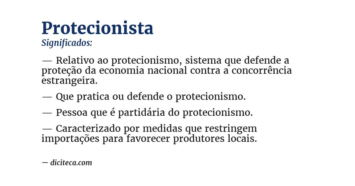 Significado de protecionista