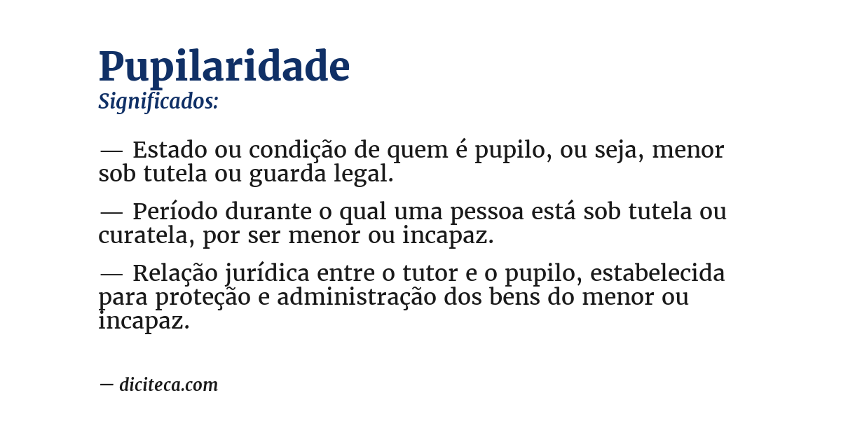 Significado de pupilaridade
