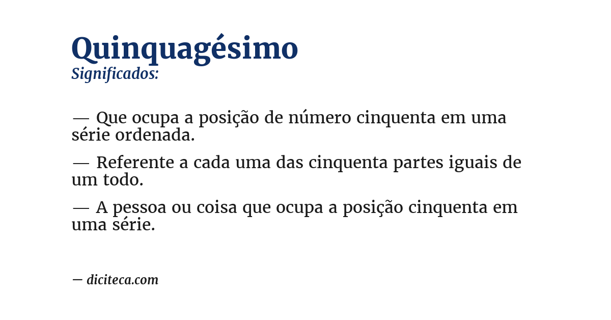 Significado de quinquagésimo