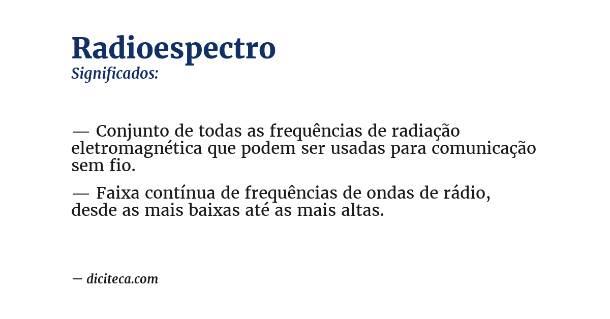 Significado de radioespectro