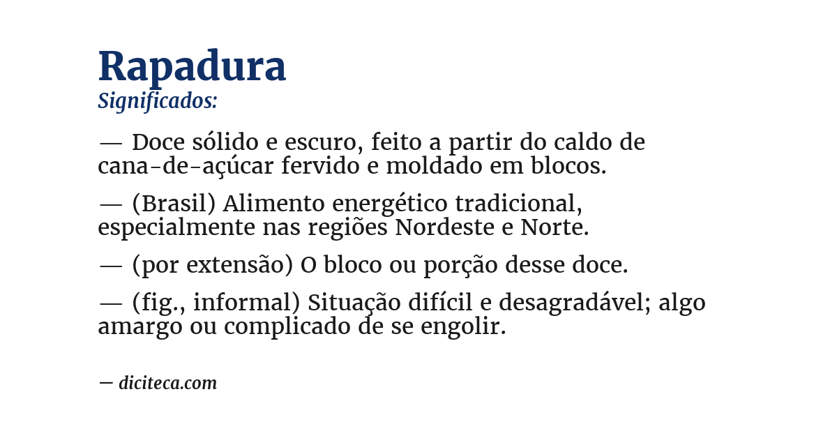 Significado de rapadura