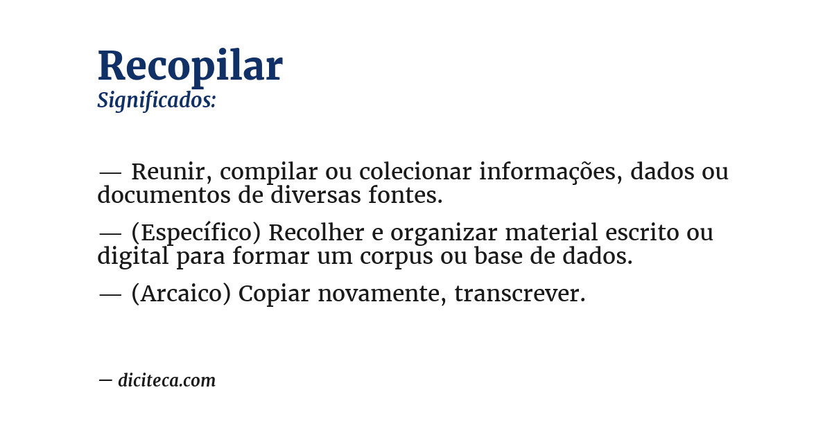 Significado de recopilar