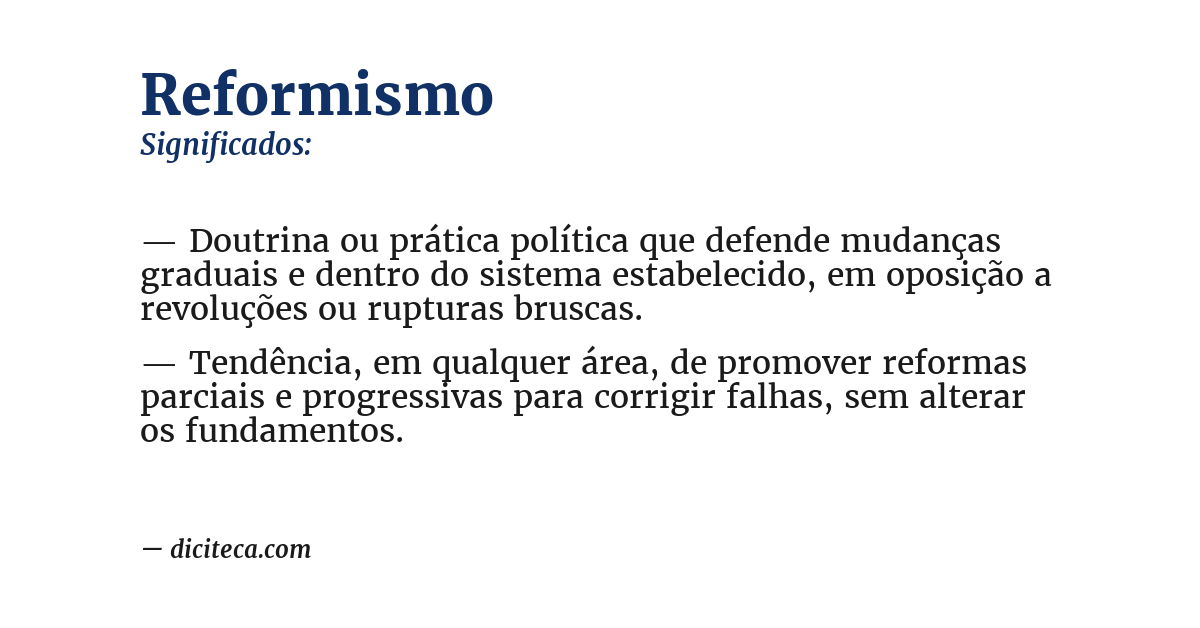 Significado de reformismo