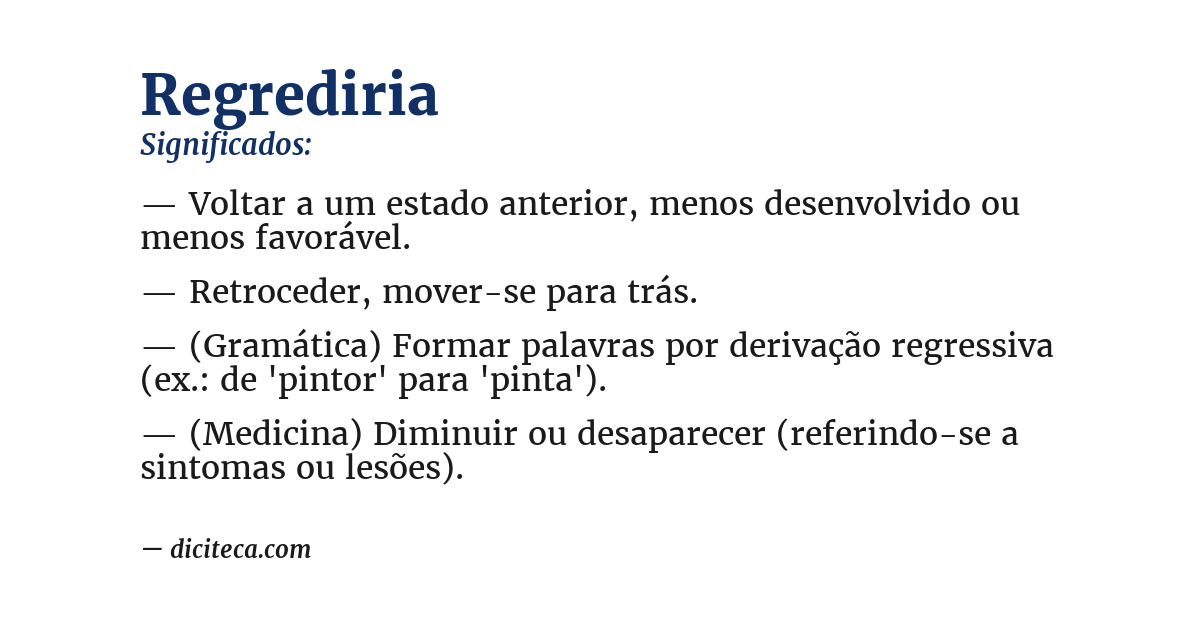 Significado de regrediria