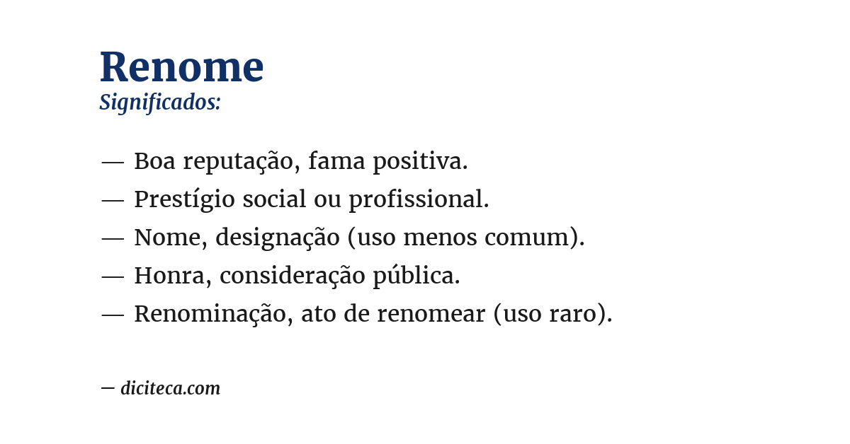 Significado de renome