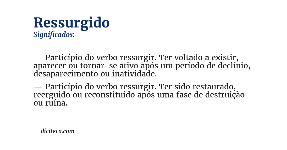 Significado de ressurgido