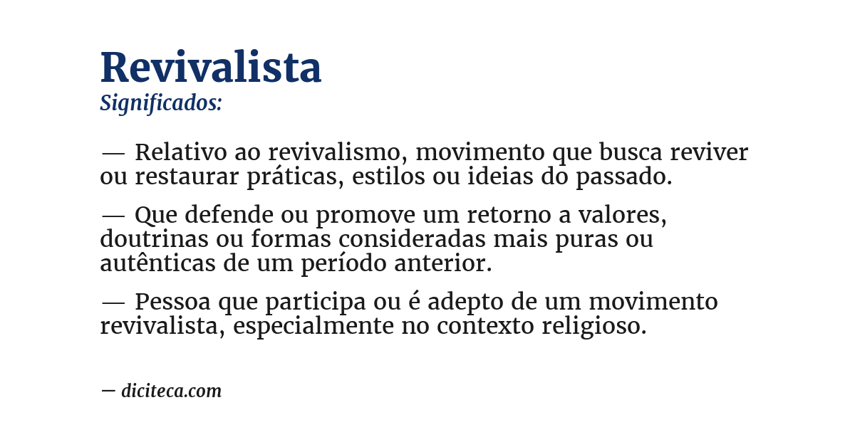Significado de revivalista