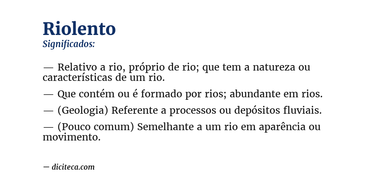 Significado de riolento