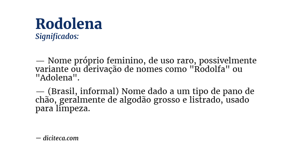 Significado de rodolena