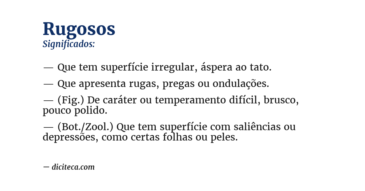Significado de rugosos