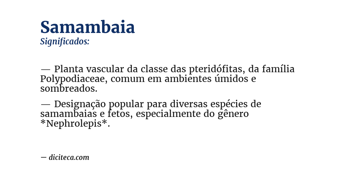 Significado de samambaia