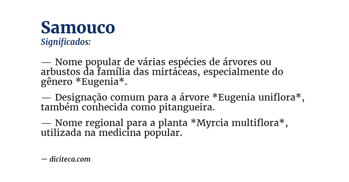 Significado de samouco