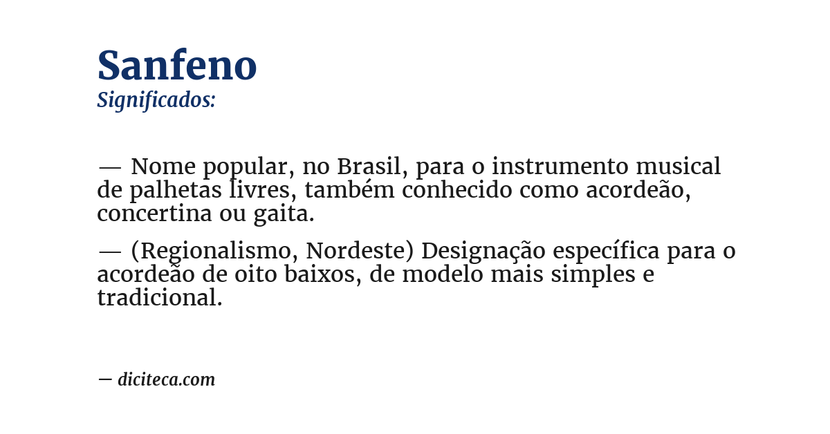 Significado de sanfeno