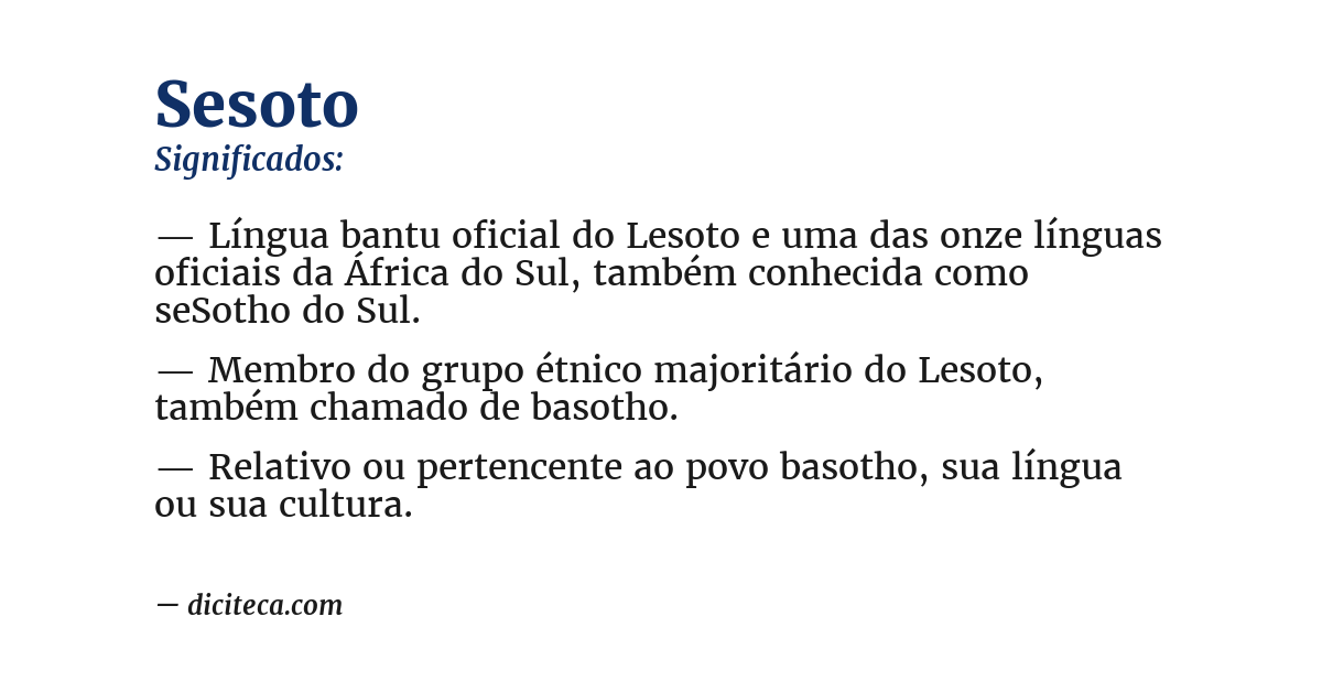 Significado de sesoto
