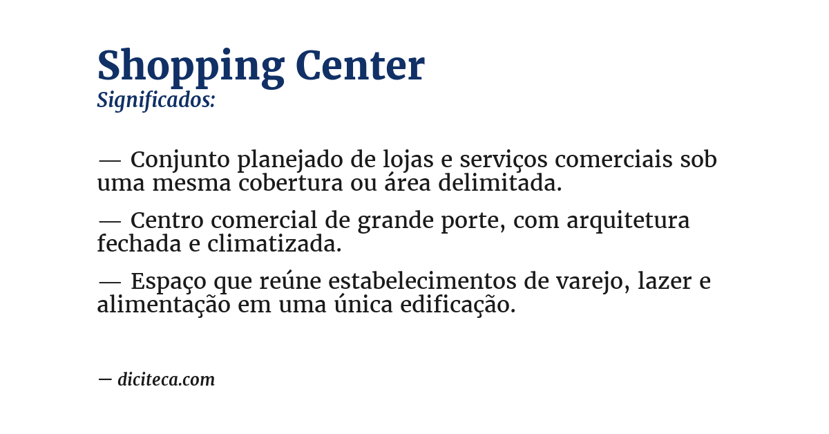 Significado de shopping center
