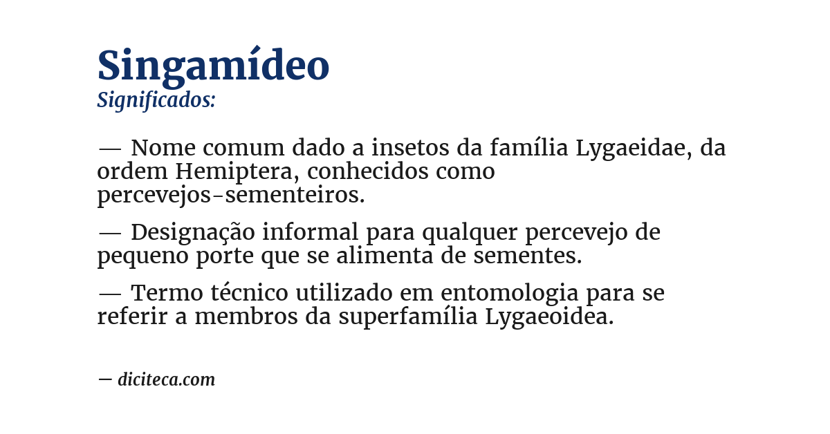Significado de singamídeo