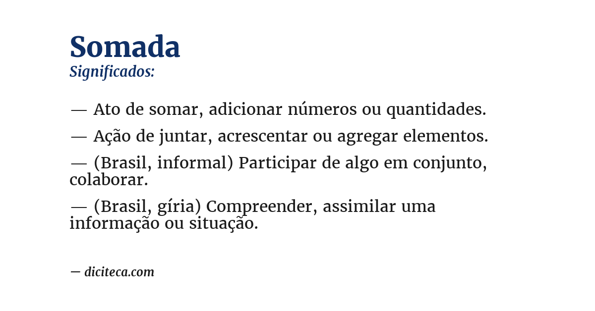 Significado de somada