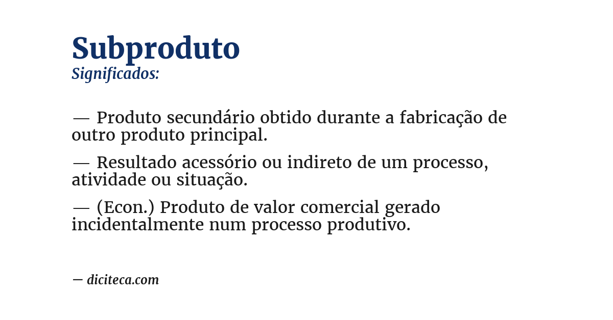 Significado de subproduto