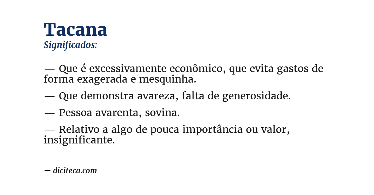 Significado de tacana