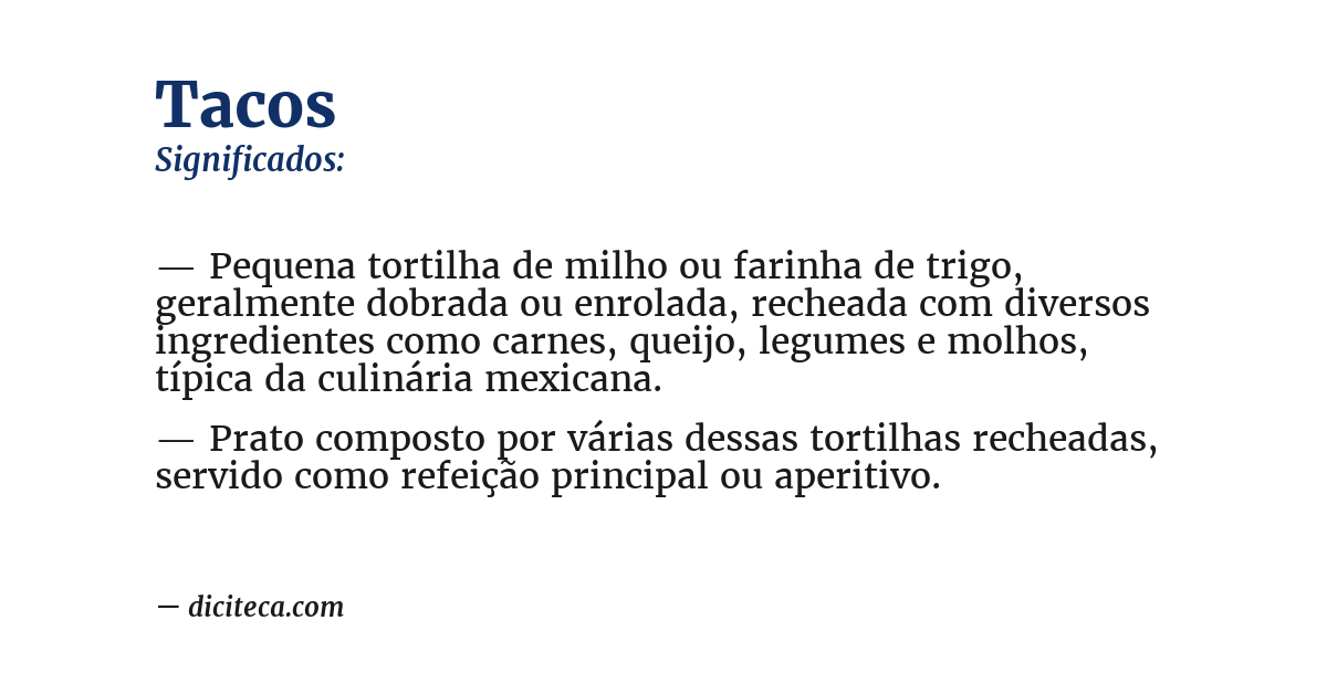 Significado de tacos