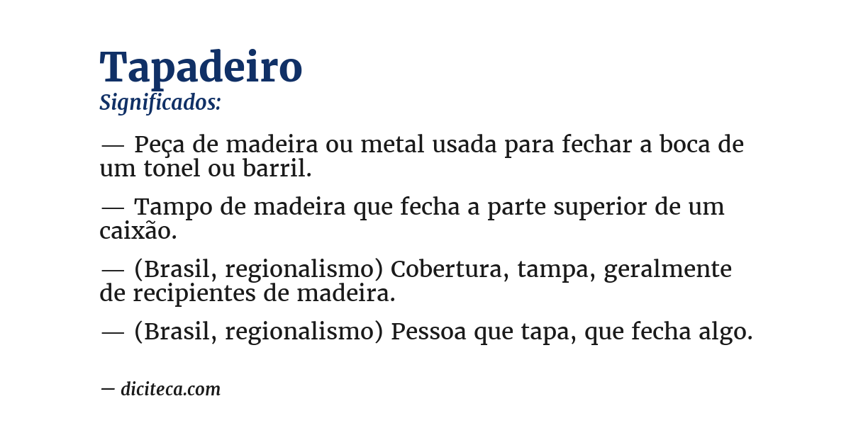 Significado de tapadeiro