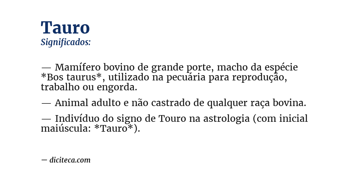 Significado de tauro