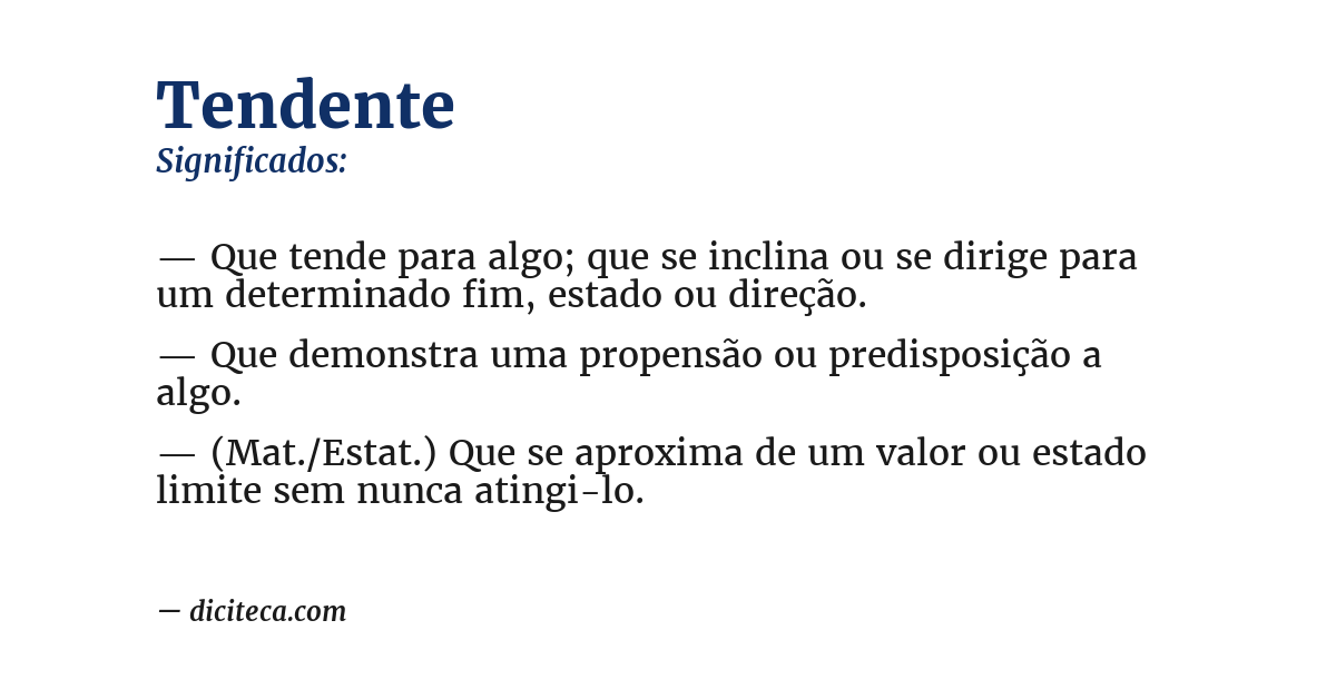 Significado de tendente