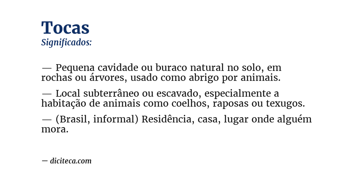 Significado de tocas