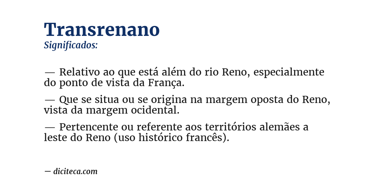 Significado de transrenano