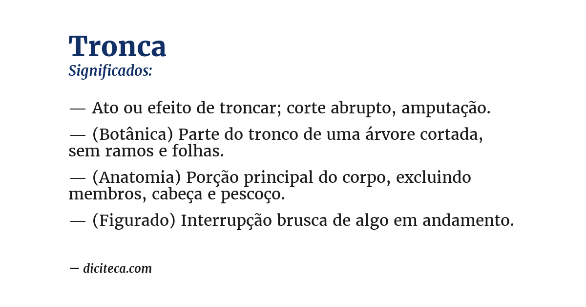 Significado de tronca