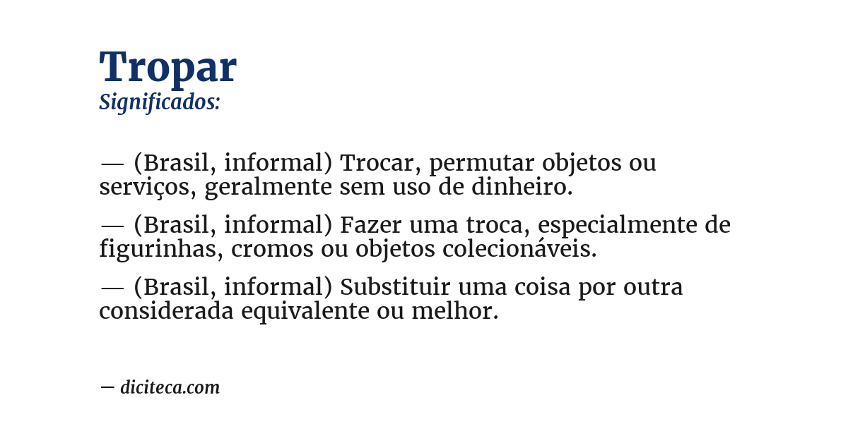 Significado de tropar