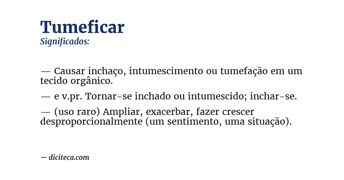Significado de tumeficar