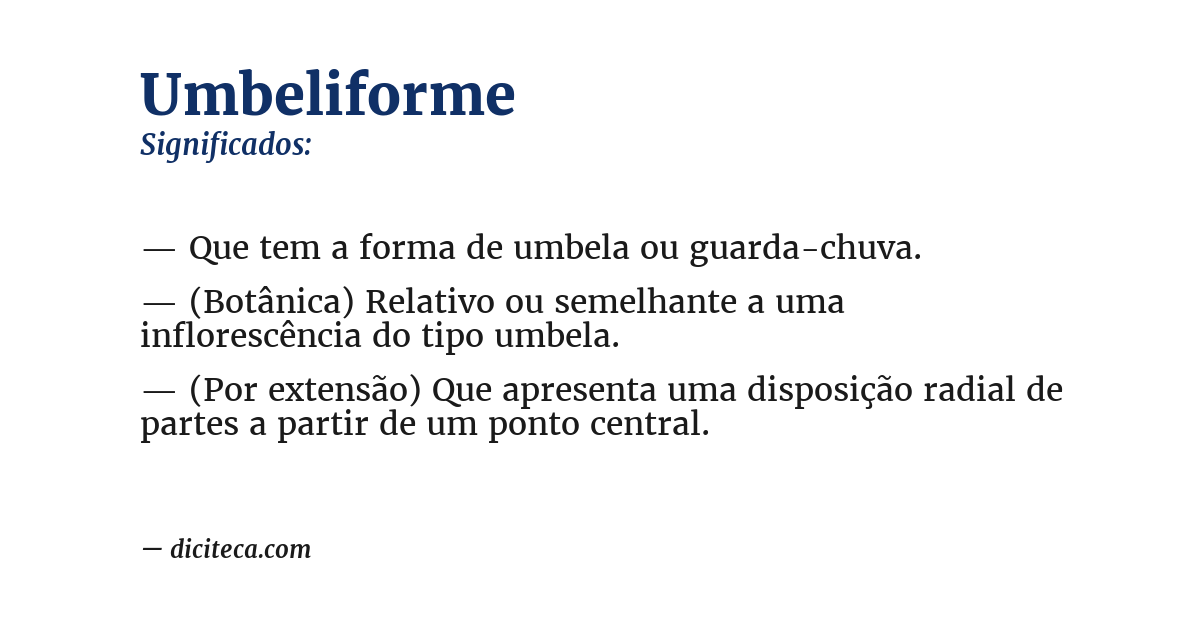 Significado de umbeliforme