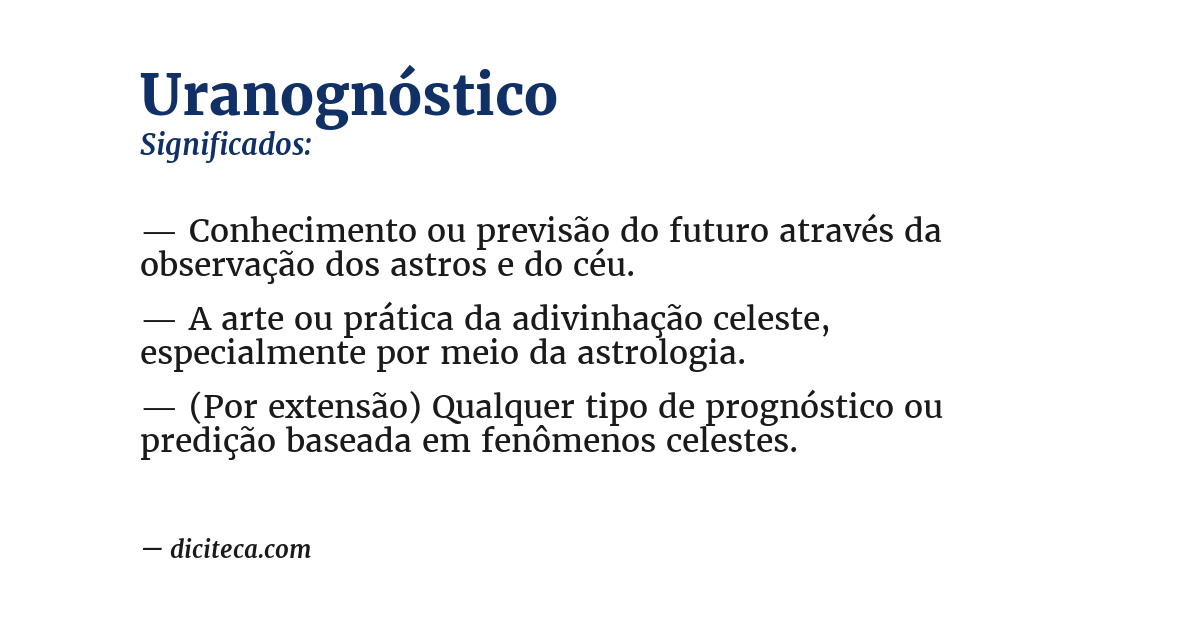 Significado de uranognóstico