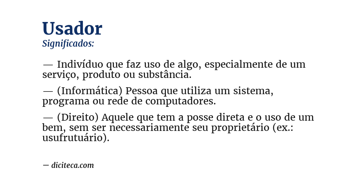 Significado de usador
