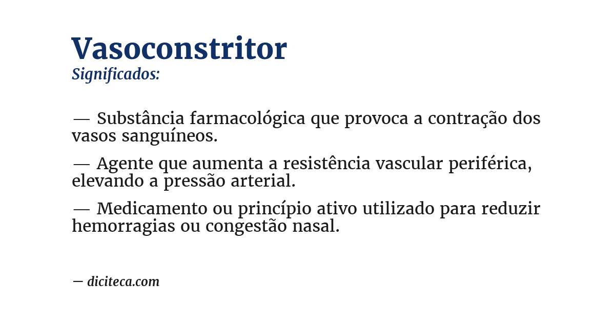 Significado de vasoconstritor