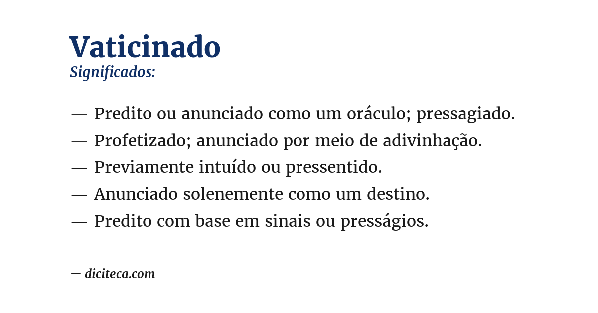 Significado de vaticinado